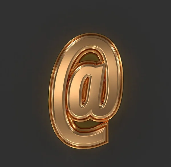 Aged Orange Gold Copper Metallic Font Sign Isolated Grey Illustration — Stock Photo, Image