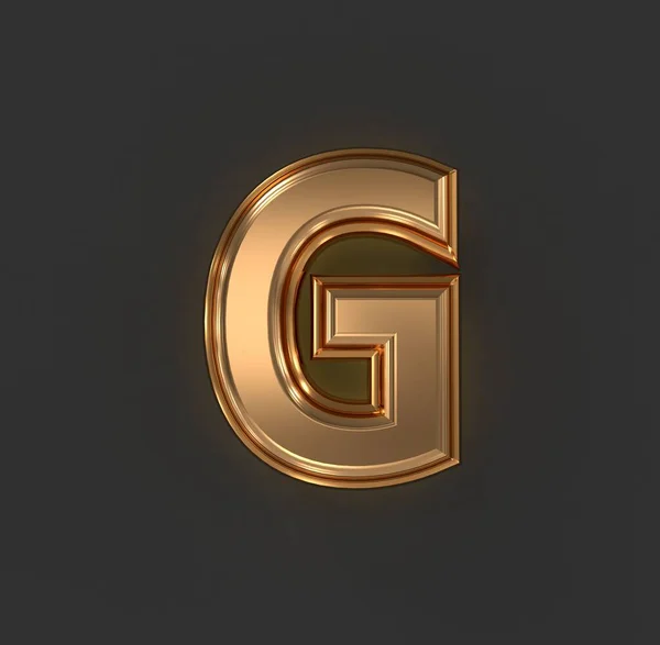 Verouderd Oranje Goud Koper Brassy Lettertype Letter Geïsoleerd Grijs Illustratie — Stockfoto