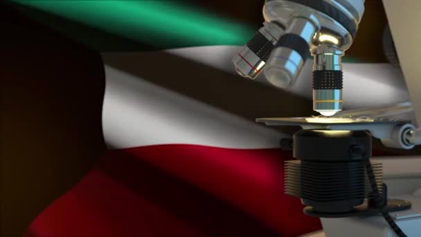 Kuvait Tudományos Koncepció Zászlóval — Stock videók