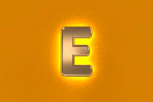 Copper Vintage Gold Metal Alphabet Yellow Noisy Backlight Letter Isolated — Stock Photo, Image