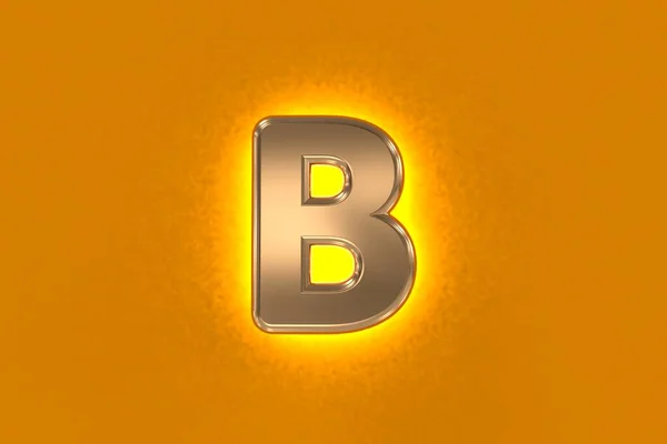 Медный Винтажный Золотой Металлический Шрифт Жёлтой Шумной Подсветкой Буква Изолирована — стоковое фото