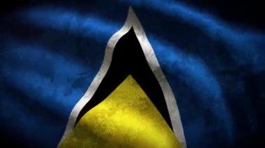 Saint Lucia grunge bayrağı - döngü animasyonu
