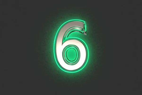 Silver Metalline Emerald Outline Green Noisy Backlight Alphabet Number Isolated — Stock Photo, Image