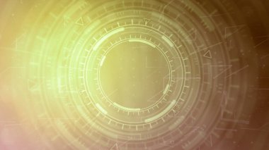 Soyut 3D çizim - taşınan ui veya hud dairelerin çok renkli modern soyut arka planı, teknoloji konsepti