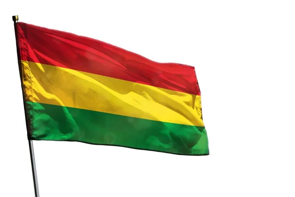 Flatternde Bolivianische Flagge Isoliert Auf Weißem Hintergrund — Stockfoto