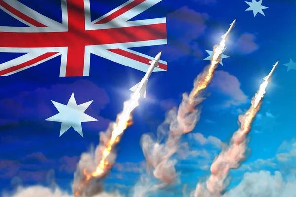Australia Nuclear Warhead Launch Modern Strategic Nuclear Rocket Weapons Concept — Stock Photo, Image