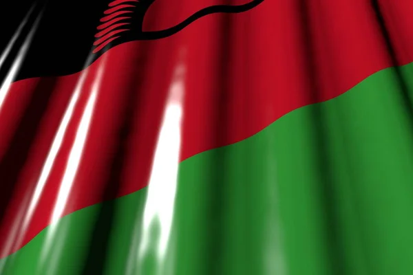 Чудове Сяйво Схоже Пластиковий Прапор Малаві Великими Складками Лежав Кутку — стокове фото