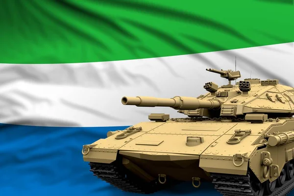 Tung Tank Med Fiktiv Design Sierra Leone Flagga Bakgrund Modern — Stockfoto