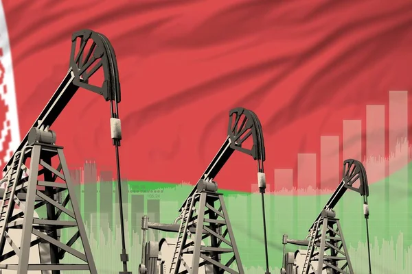 Belarus Petrol Petrol Endüstrisi Konsepti Belarus Bayraklarında Endüstriyel Illüstrasyon Görüntü — Stok fotoğraf