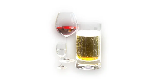 Industrie Illustration Wein Und Getränke Isoliert Auf Weiß — Stockfoto