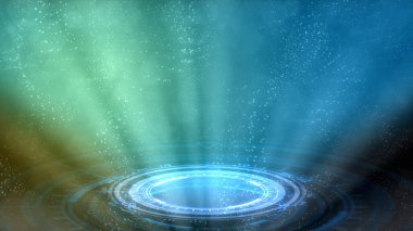 Neon modern portal arkaplanı, cg soyut 3D görüntüleme