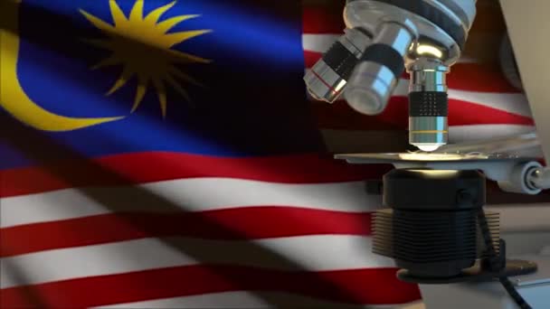 Malaisie Concept Scientifique Avec Drapeau — Video