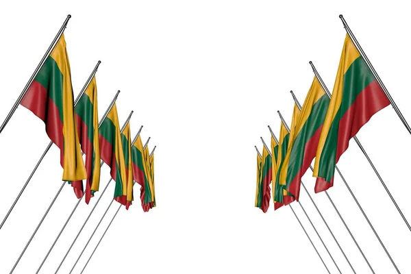 Niedlich Hängen Viele Litauen Fahnen Eckmasten Von Links Und Rechts — Stockfoto