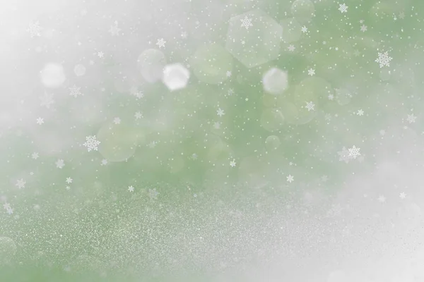Fantastyczne Jasne Abstrakcyjne Tło Błyszczące Światła Spadające Płatki Śniegu Latać — Zdjęcie stockowe