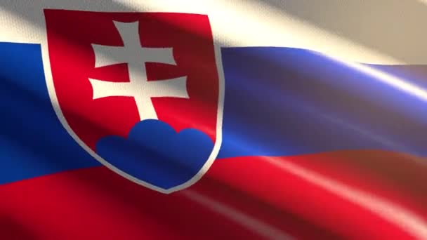 Slovensko Lesklá Vlajka Smyčka Animace — Stock video