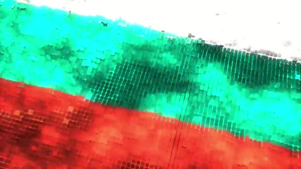 Bulgarien Futuristisk Flagga Loop — Stockvideo