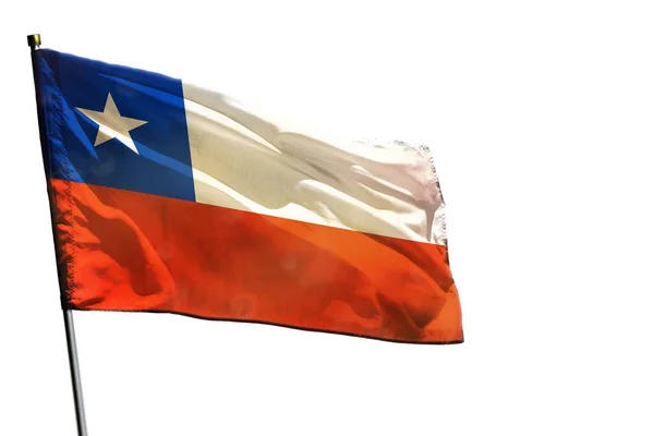 Fladdrande Chile Flagga Isolerad Vit Bakgrund — Stockfoto