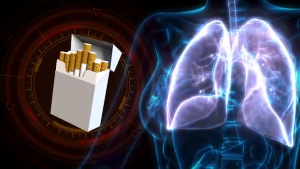Malattie Polmonari Tabacco Animazione Sanitaria — Video Stock