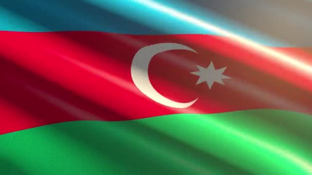 Bandera Brillante Azerbaiyán Animación Bucle — Vídeo de stock