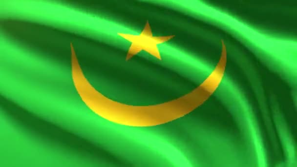 Bandera Festiva Mauritania Animación Bucle — Vídeos de Stock