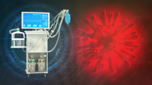 Icu Ventilateur Covide Avec Coronavirus Médecine Animation — Video