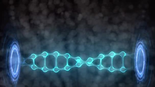 Molekul Dna Berputar Dalam Setengah Rendah Animasi Medis — Stok Video