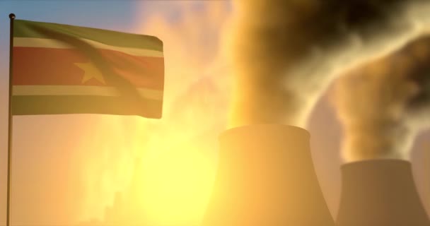 Surinaamse Vlag Rookpijpen Achtergrond — Stockvideo