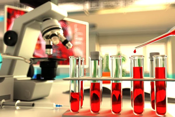 Laboratoryjne Dowody Biurze Uczelni Mikrobiologicznej Test Obecność Wirusa Koronawirusa Medyczna — Zdjęcie stockowe