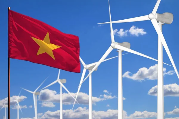 Vietnam Energía Alternativa Energía Eólica Concepto Industrial Con Molinos Viento — Foto de Stock