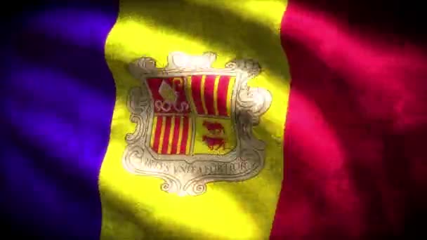 Andorra Grungy Flag Loop — Stock video
