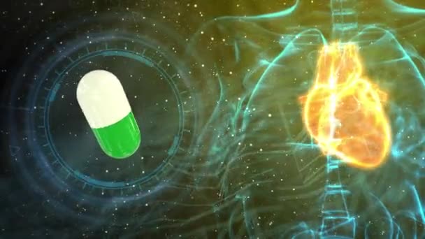 薬物に打たれた人間の心Cg医療3Dアニメーション — ストック動画