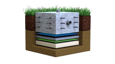 Sanayi 3D görüntüleme, ev altyapısı şeması izole edildi