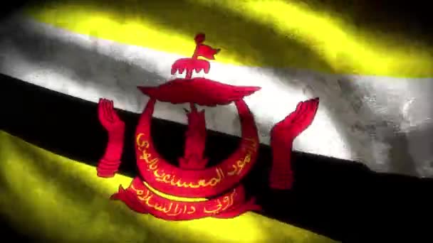 Brunei Darussalam Bucle Bandera Gruesa — Vídeo de stock