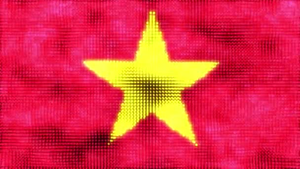 Βιετνάμ Ψηφιακή Σημαία Βρόχο Animation — Αρχείο Βίντεο