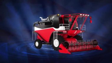 koyu arkaplanda hasat rotasyonu, endüstriyel 3D animasyon 