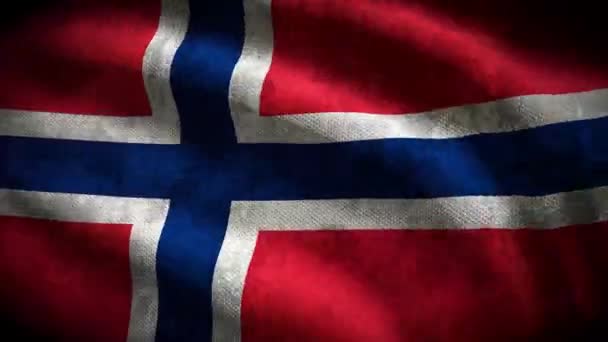 Norwegen Grunge Flagge Loop Animation — Stockvideo