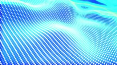 Mavi dalga noktalarının dijital arkaplanı - pürüzsüz döngü