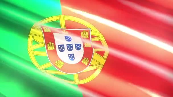 Portugal Urlaubsfahne Schleifenanimation — Stockvideo