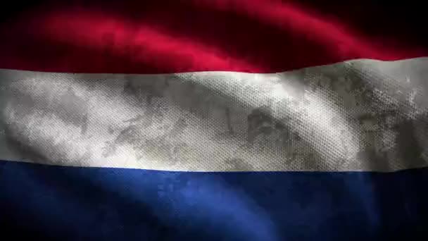 Olanda Bandiera Grunge Animazione Loop — Video Stock