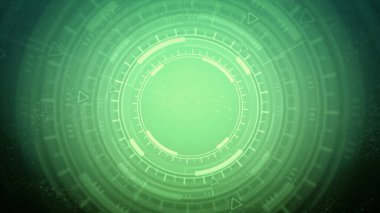Üç boyutlu soyut illüstrasyon - hareket eden hud dairelerinin parlak dijital soyut arkaplanı, bilimsel kavram