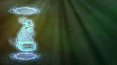 cg endüstriyel 3 boyutlu mikroskop holografik dönüşümlü animasyon
