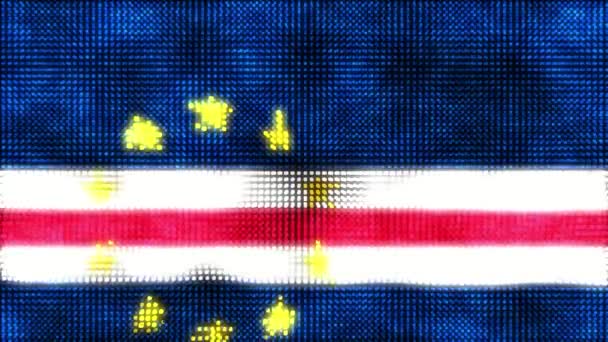 Cabo Verde Ψηφιακή Σημαία Βρόχο Animation — Αρχείο Βίντεο