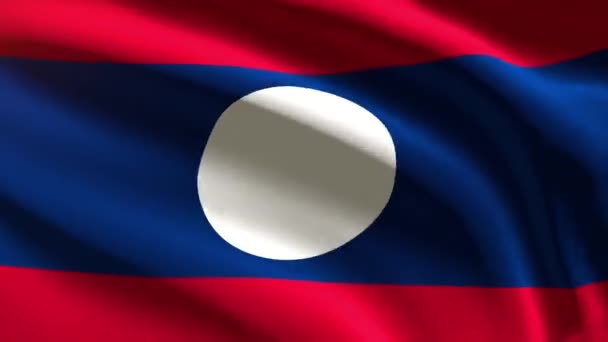 Lao People Democratic Republic Slavnostní Vlajka Smyčková Animace — Stock video