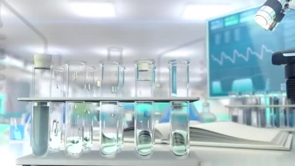 Análise Clínica Água Natural Animação Cuidados Saúde — Vídeo de Stock