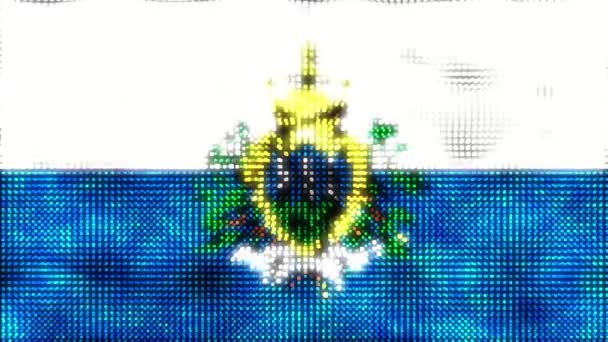 Flaga Cyfrowa San Marino Animacja Pętlowa — Wideo stockowe