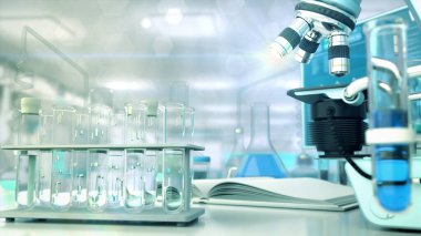 Klinik doğal su virüsü testi, cg sağlık hizmeti 3d illüstrasyon