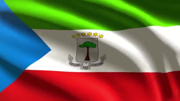 Ισημερινή Γουινέα Εορταστική Σημαία Βρόχο Animation — Αρχείο Βίντεο