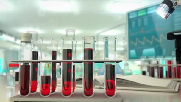 Zdravotní Animace Lékařské Vyšetření Krve Pozadí — Stock video