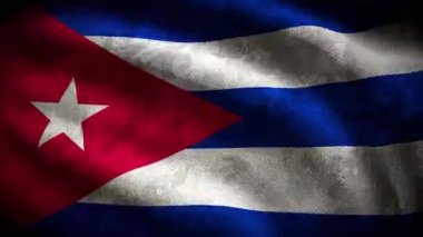 Küba grunge bayrağı - döngü animasyonu
