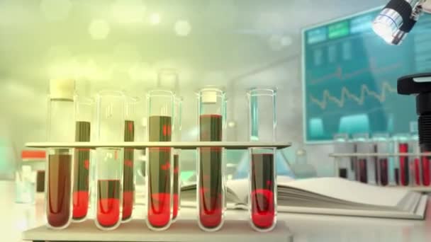 Klinické Vyšetření Krve Pozadí Lékařské Animace — Stock video